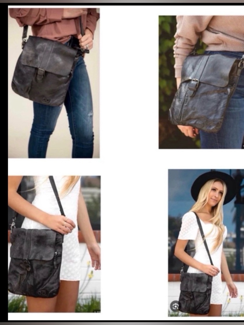 Bed Stu Jack Leather Crossbody Bag Black Rustic Retail $245 - Picture 15 of 15